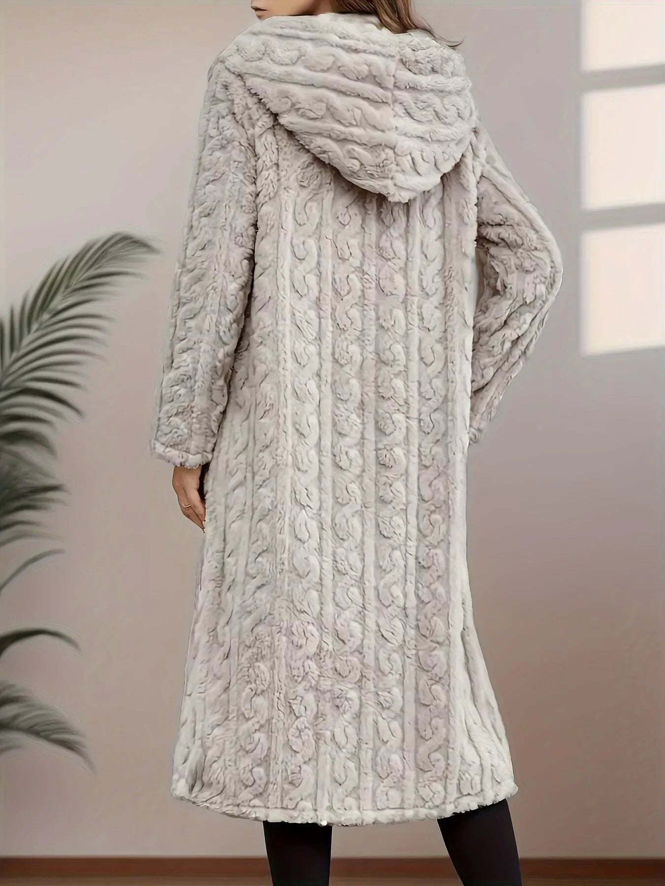 Cozy Hooded Button Up Longline Outerwear for Women