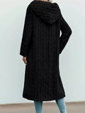 Cozy Hooded Button Up Longline Outerwear for Women