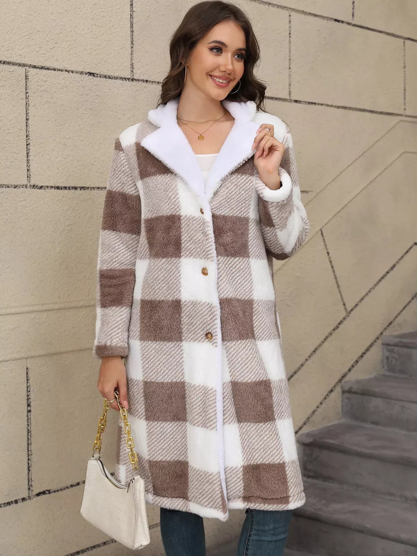 Cozy Plaid Fleece Coat