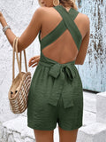 Crisscross Back Sleeveless Romper