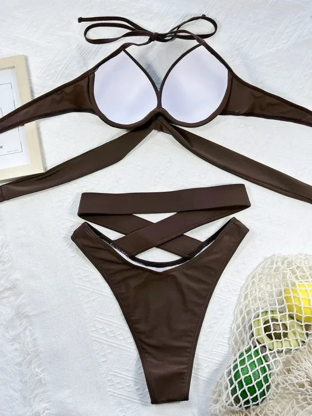 Crisscross Halter Bikini Set