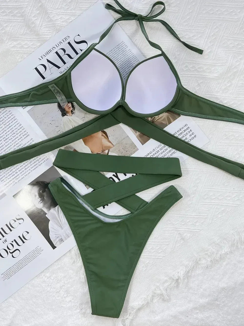 Crisscross Halter Bikini Set