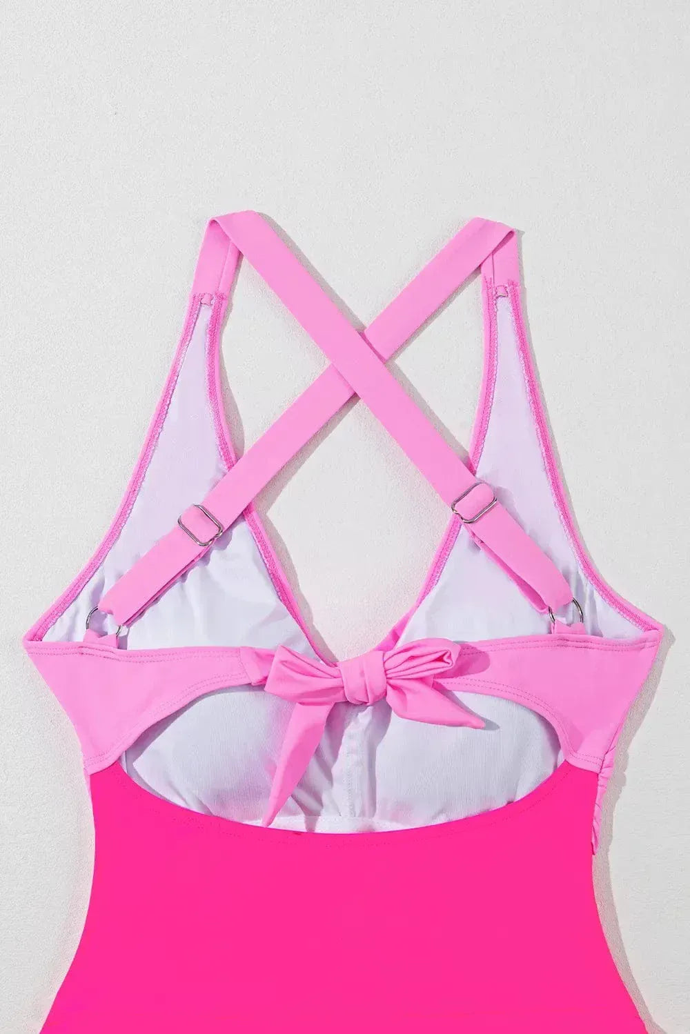 Crisscross V Neck One Piece Swimsuit