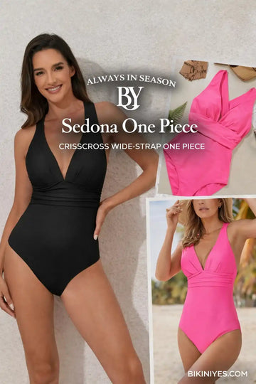 Crisscross Wide Strap One Piece Swimsuit