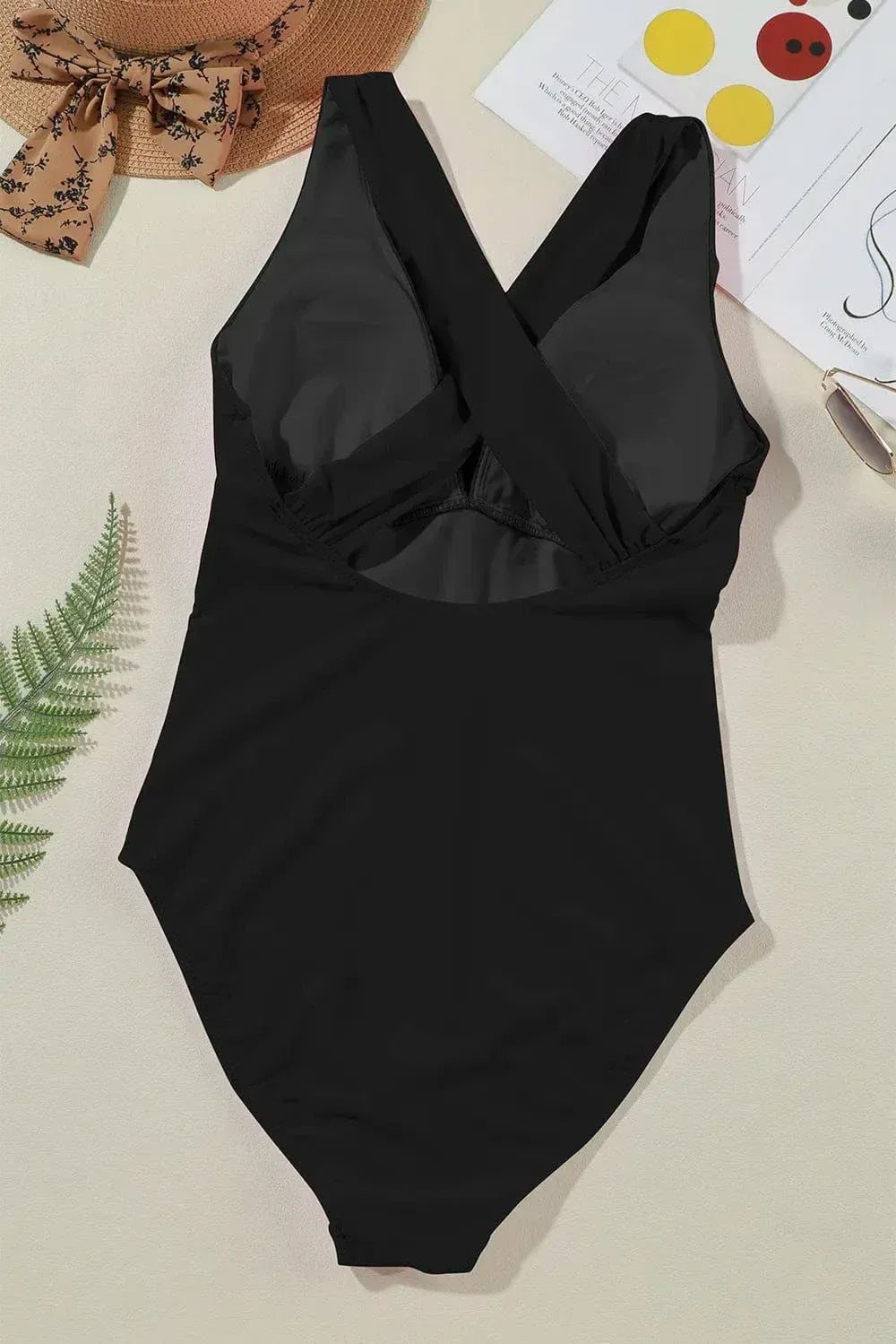 Crisscross Wide Strap One Piece Swimsuit