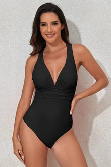 Maillot de bain une pièce à bretelles croisées larges