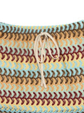 Crochet Drawstring Mini Skirt