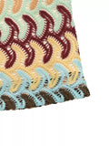 Crochet Drawstring Mini Skirt
