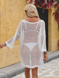 Crochet Knit Slit Swim Cover-Up