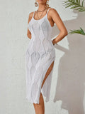 Crochet Knit Cover Up Dress White / S / Female