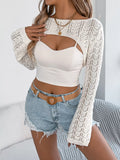 Crochet Knit Open Front Shrug Cover Up