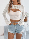 Crochet Knit Open Front Shrug Cover Up