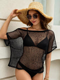 Crochet Knit Round Neck Cover-Up