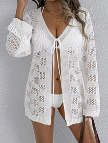 Cache-maillot en crochet avec nœud sur le devant