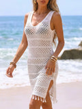 Crochet Tassel Hem Cover-Up Dress