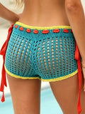 Crochet Tie Side Cover Up Shorts