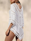 Crochet Trim V-Neck Cover Up