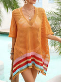 Crochet V-Neck Cover-Up Dress