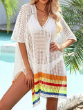 Crochet V-Neck Cover-Up Dress