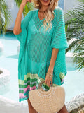 Crochet V-Neck Cover-Up Dress
