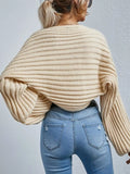Cropped Ribbed Knit Cardigan