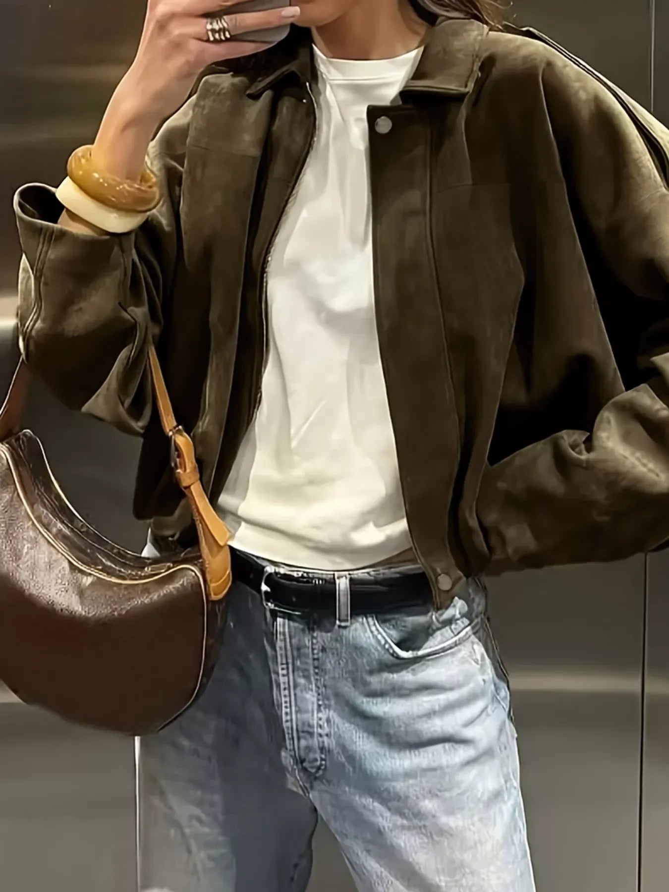 Cropped Suede Jacket