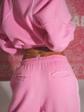Cropped Zip-Up Hoodie and Wide-Leg Sweatpants Lounge Set