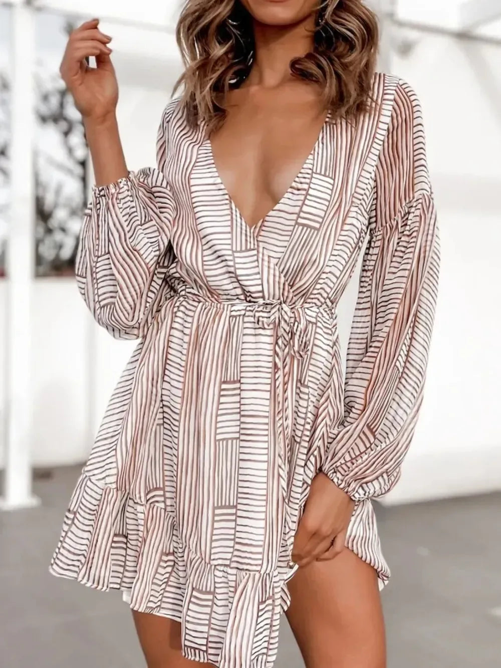 Cutout Back Surplice Dress