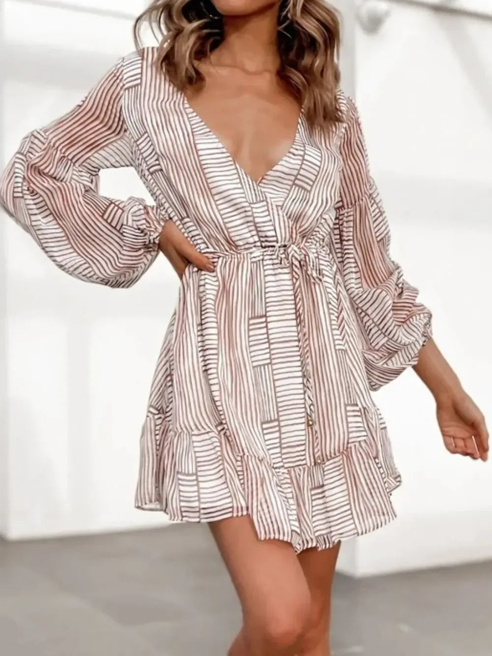 Cutout Back Surplice Dress