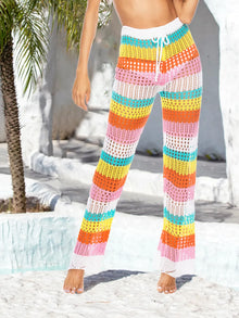 Multicolor Crochet High Waisted Beach Pants