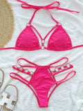 Cutout Halter Bikini Set