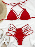 Cutout Halter Bikini Set