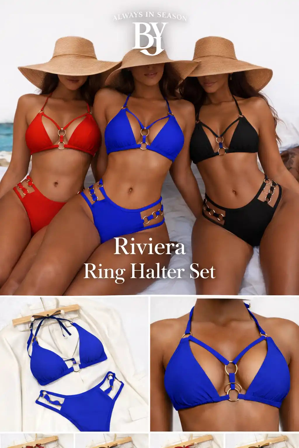 Cutout Halter Bikini Set