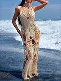 Cutout Halter Neck Cover-Up Dress