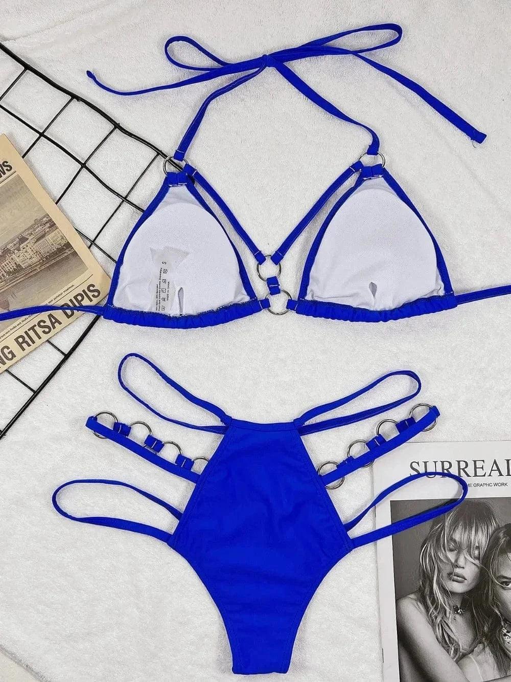 Cutout Halter Bikini Set