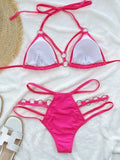 Cutout Halter Bikini Set