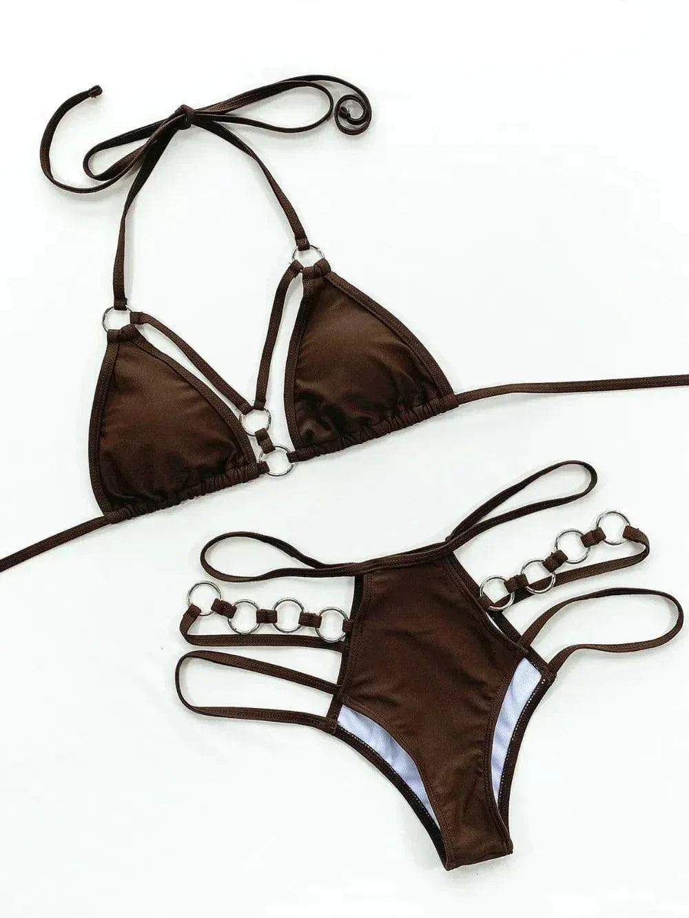 Cutout Halter Bikini Set