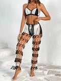 Cutout Halter Top & Pants Two-Piece Swim Set