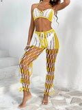 Cutout Halter Top & Pants Two-Piece Swim Set