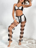 Cutout Halter Top & Pants Two-Piece Swim Set
