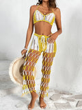 Cutout Halter Top & Pants Two-Piece Swim Set
