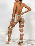 Cutout Halter Top & Pants Two-Piece Swim Set