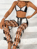 Cutout Halter Top & Pants Two-Piece Swim Set