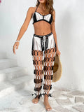 Cutout Halter Top & Pants Two-Piece Swim Set