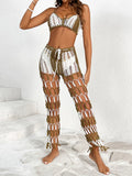 Cutout Halter Top & Pants Two-Piece Swim Set