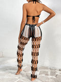 Cutout Halter Top & Pants Two-Piece Swim Set