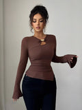 Cutout Long Sleeve Top