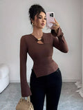 Cutout Long Sleeve Top
