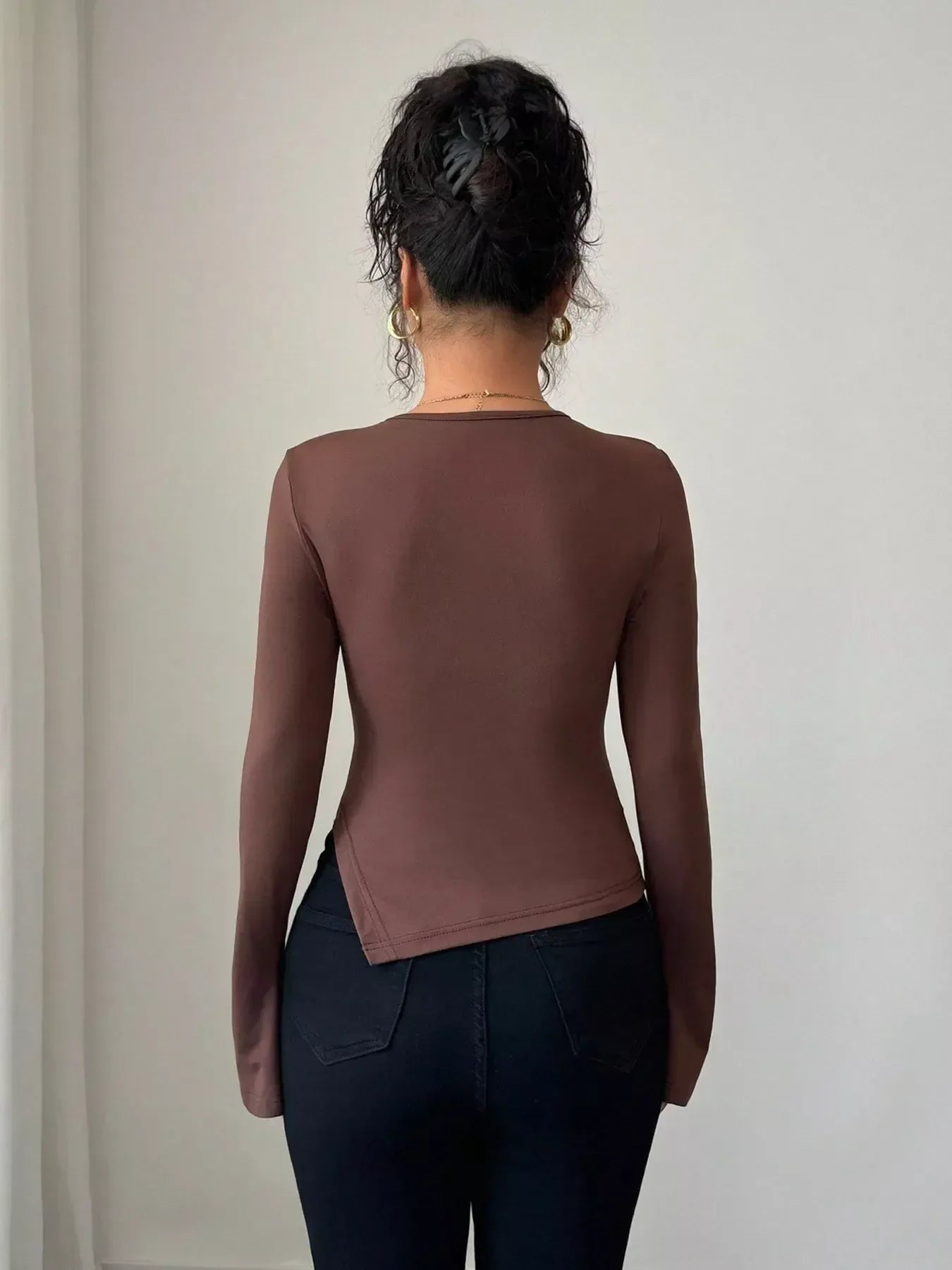 Cutout Long Sleeve Top