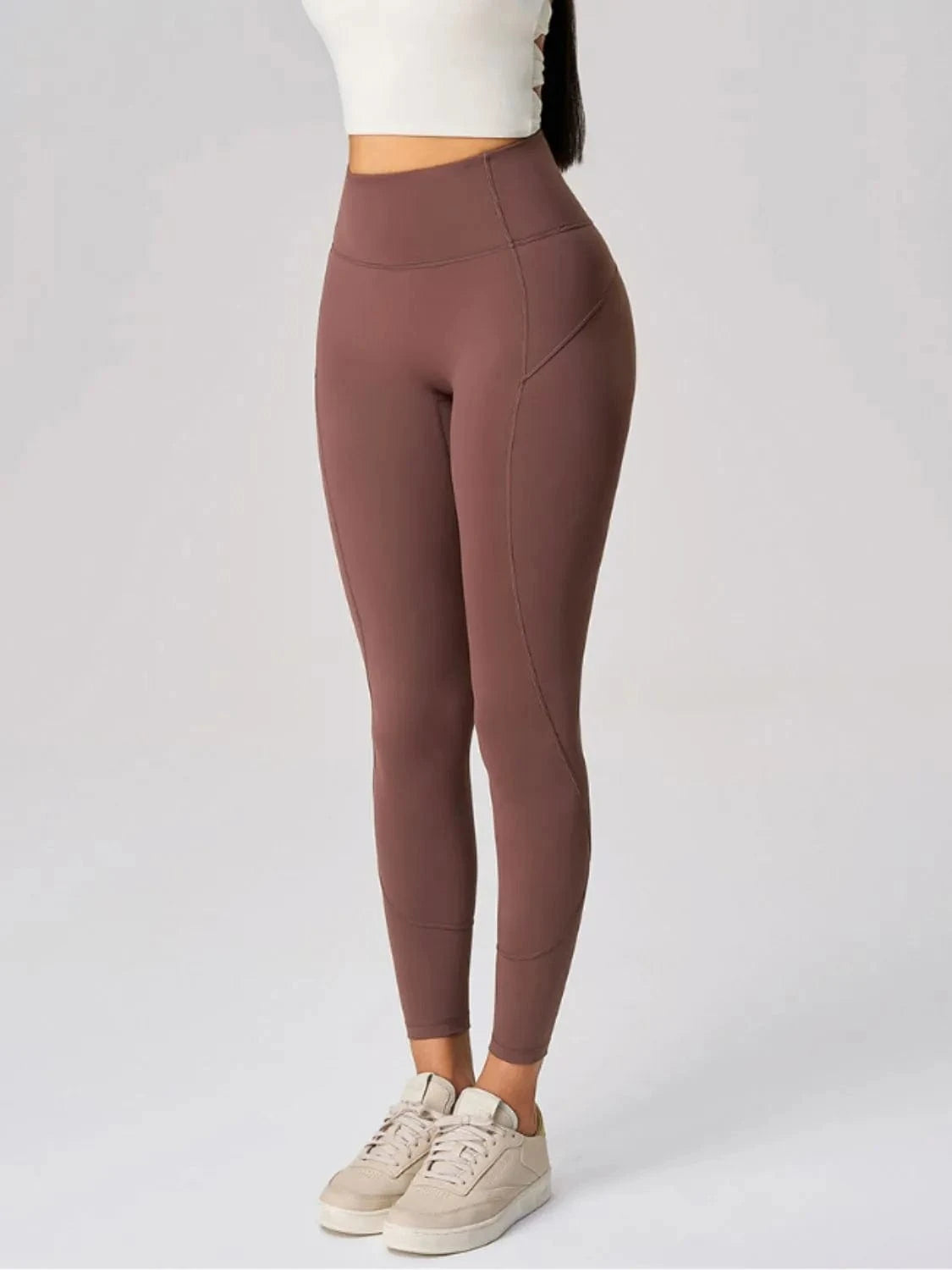 Dark Brown High Waist Active Leggings
